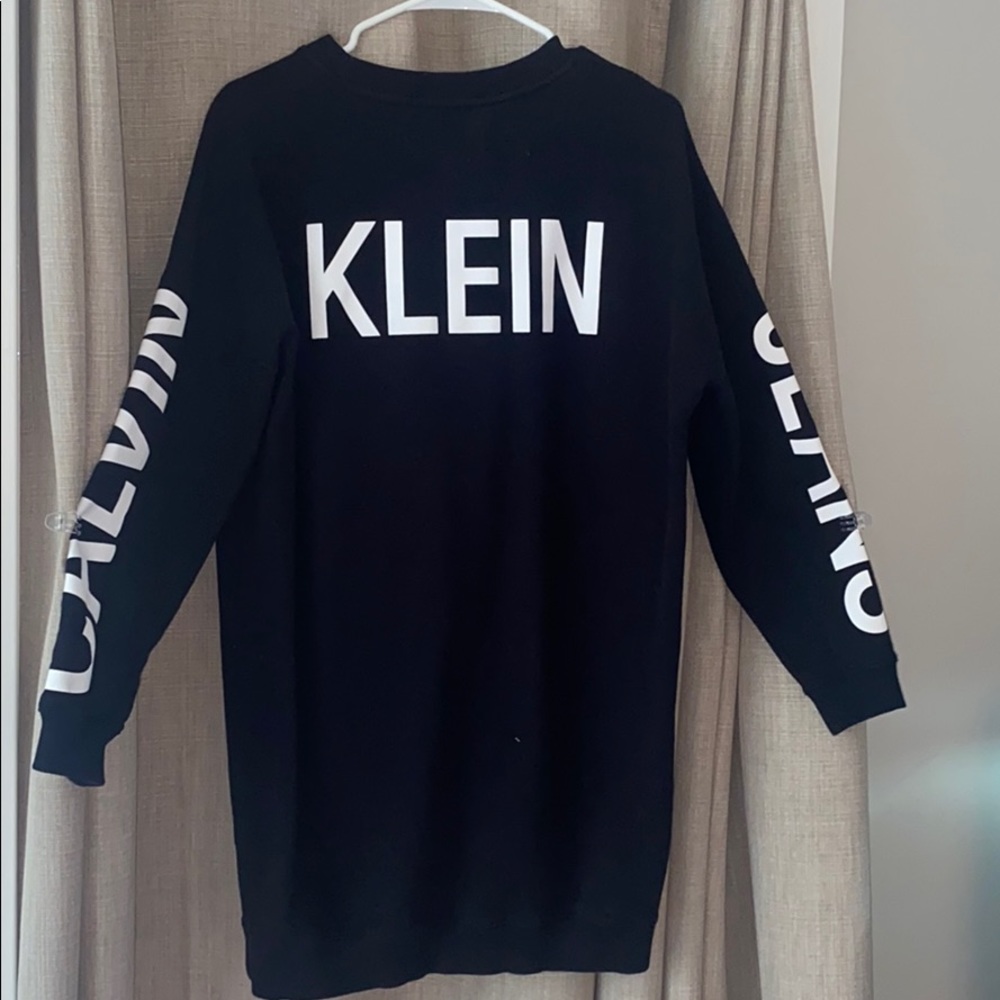 Black Oversized Calvin Klein Crewneck Dress